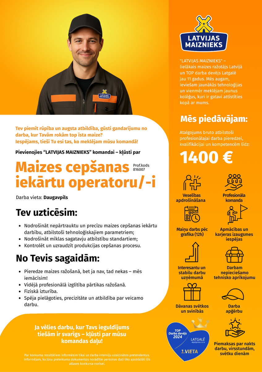 Maizes cepšanas iekārtu operators