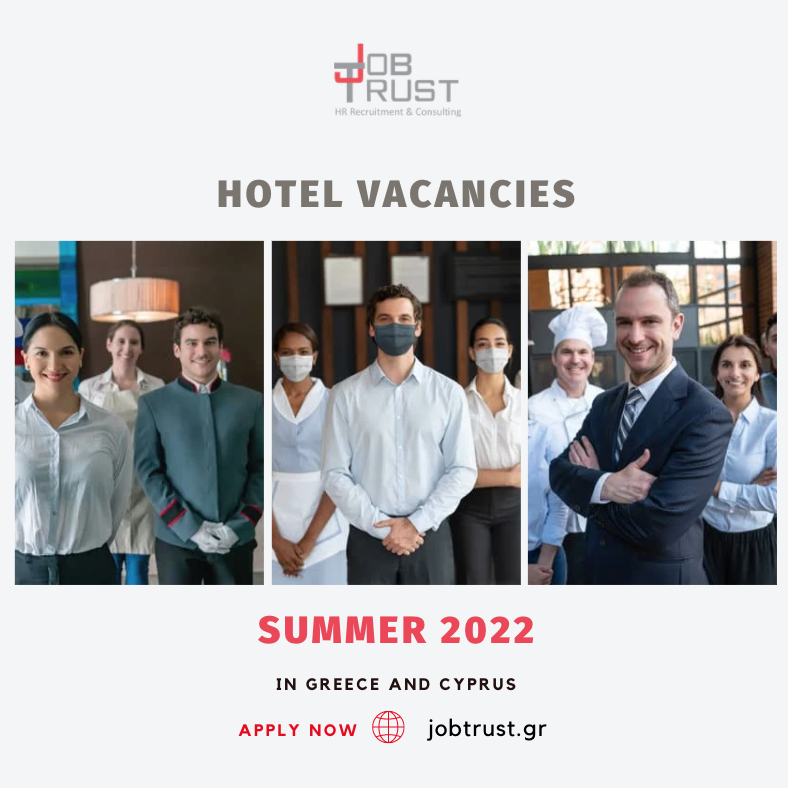 Summer Jobs in 5* Hotels in Greece 2022