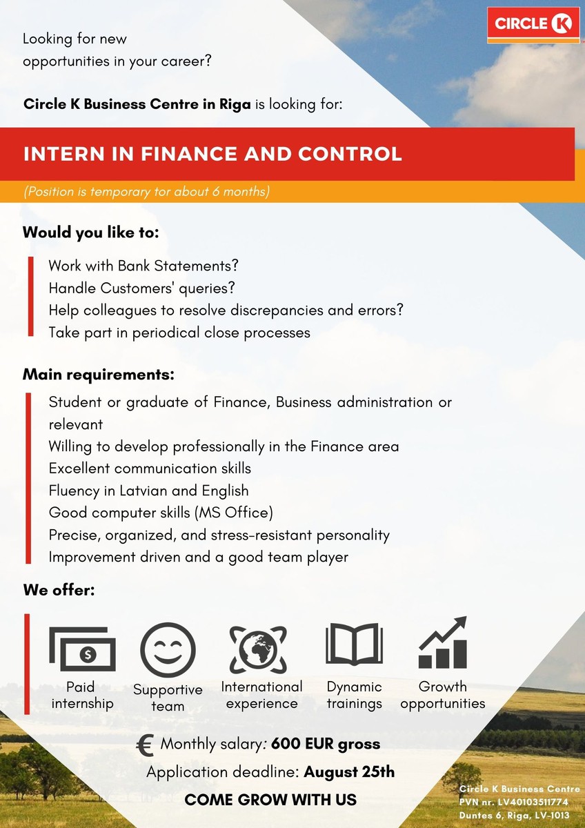 Intern in Finance & Control Department